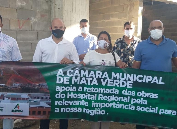 Câmara Municipal de Mata Verde participa de ato em prol das obras do Hospital Regional de Teófilo Otoni